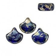 Ginko Leaf Beads 7.5x7.5mm Cobalt Rembrandt